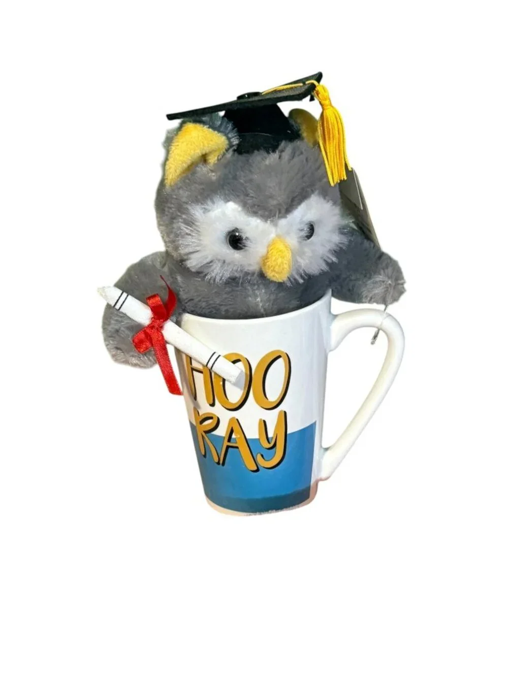 Graduation Owl Plush in “Hooray” Mug – Gift Set – NEW